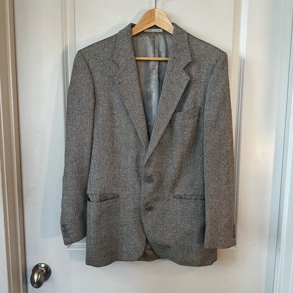 Vintage 90’s YSL Tweed 2 Button Designer Blazer Made For Milton’s Store 38